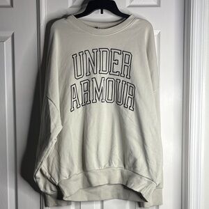 Under Armour Oversized Baggy Crew Neck Cotton Sweatshirt Black Embroidery